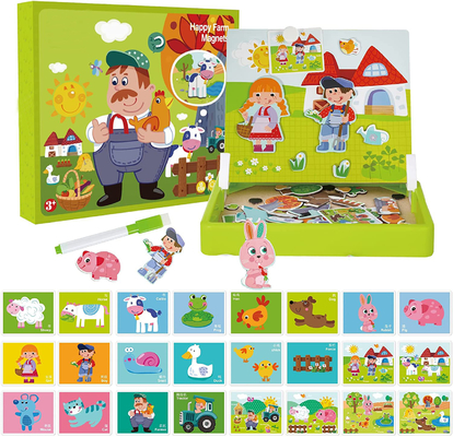 Мозаики подгонянных детей деревянные магнитные уча игрушки на 4 года - olds 65pcs